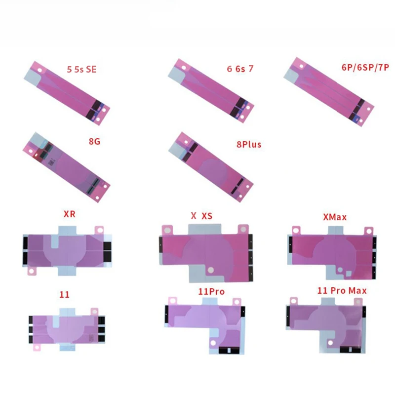100Pcs Battery Sticker For iPhone 13 11 Pro XS X 8 7 Plus 6 6s Adhesive DIY Pull Strip Tab 5S SE Battery Glue Replacement Part image 4