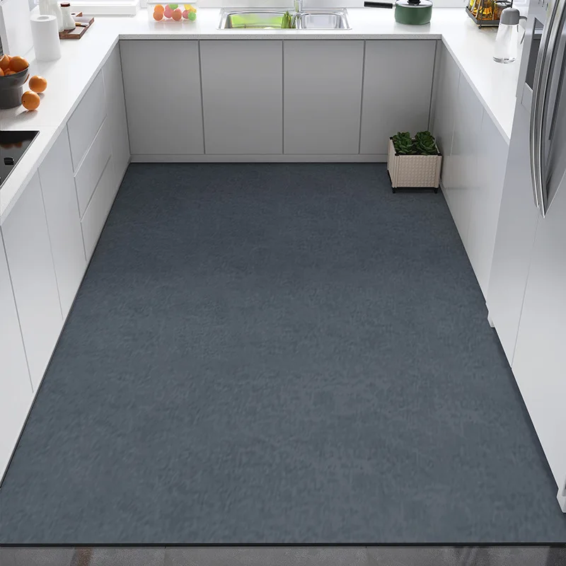 VIKAMA Simple and Modern Kitchen Diatomite Rug Non-slip Wash-free Cuttable Oil-proof, Water-absorbent Floor Mat for Home Decor