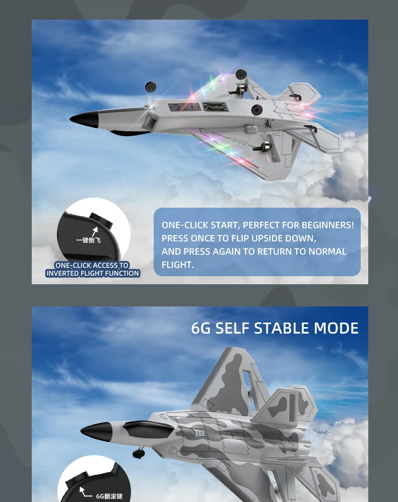 BM31 F22 Brushless RC Fighter 2.4G 4CH Remote Control Airplane EPP Foam Electric Model 490MM Biger Glider Toys for Adults