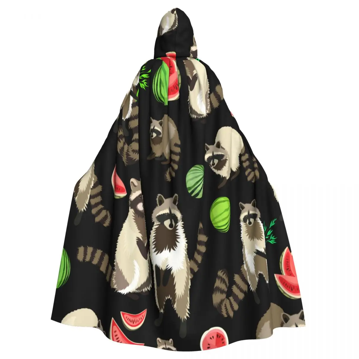 Long Cape Cloak Forest Raccoon Cute Fluffy Beast Hooded Cloak Coat Autumn Hoodies