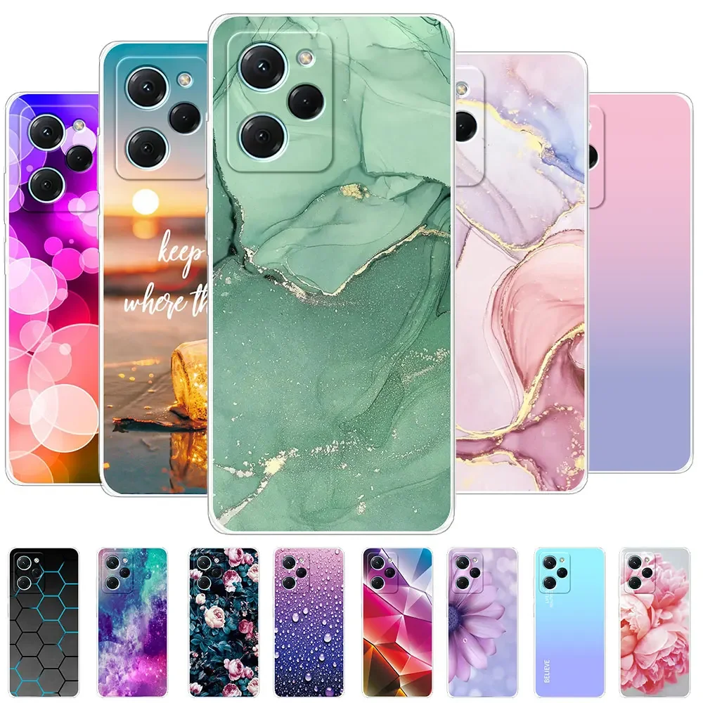 For Xiaomi Poco X5 Pro Case For Xiaomi Poco X5 Clear Cover Marble Painted Silicone Soft Funda For Xiaomi Poco X5Pro Bumper Coque