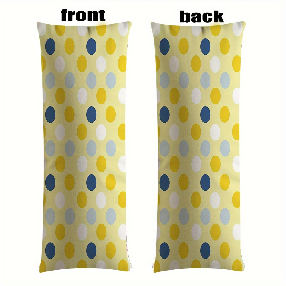 50.8x137.16 cm Full Body Support Pillow for Side Sleepers - Breathable Retro Geometric Polka Dot Pattern, Double-Sided Zipper Cl