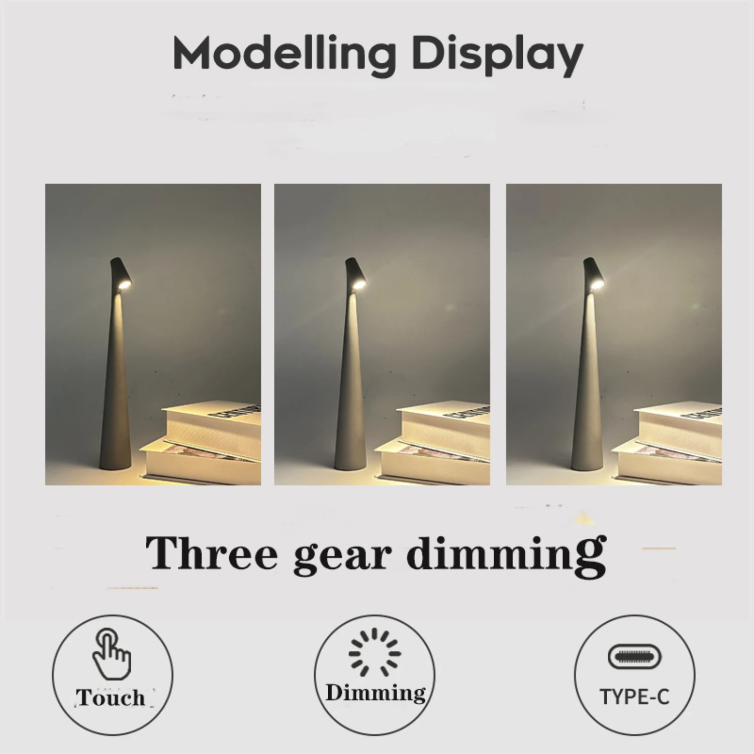 Perfect Creative USB Rechargeable Top Touch Dimming Table Lamp for Bedroom, Living Room, and Study - Ideal Ambient Decorative Li