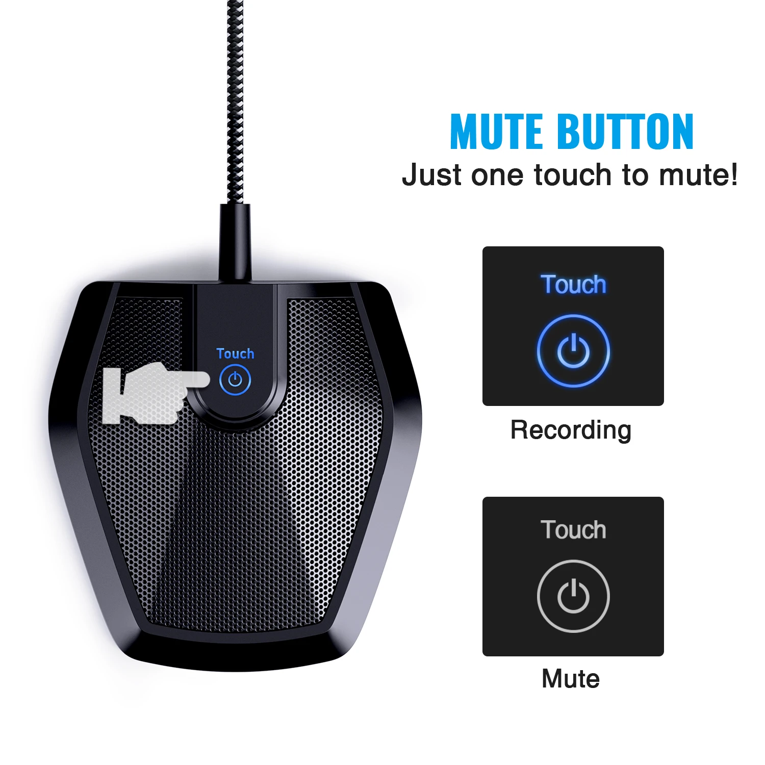 ميكروفون USB للمؤتمرات، ميكروفون للكمبيوتر متعدد الاتجاهات لمؤتمرات الفيديو والتسجيل والسكايب والفئة عبر الإنترنت ومراسل المحكمة #6