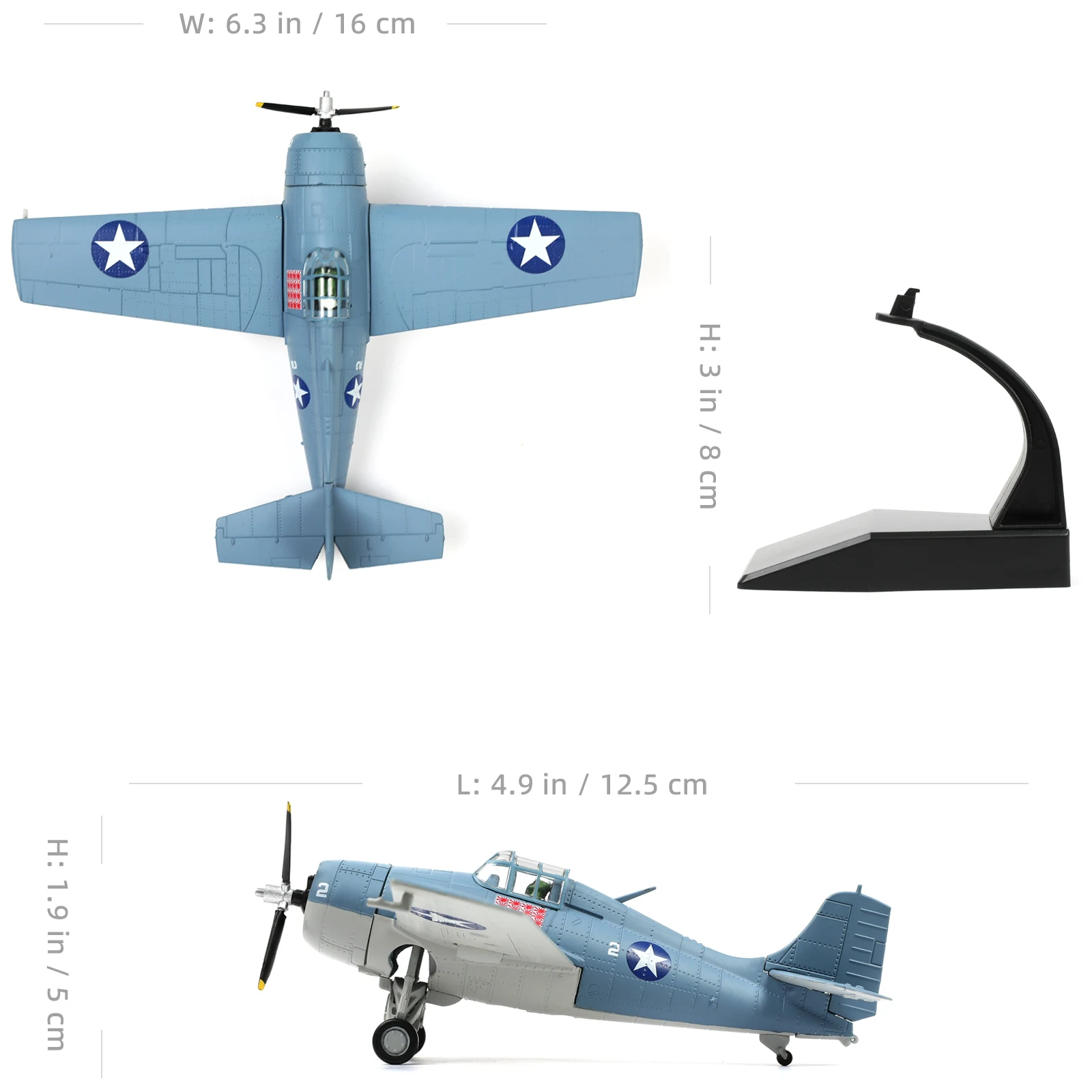 1/72 F4F Wild Cat USA Fighter Model World War II Vintage Warplane Metal Diecast Aircraft Military Display Airplane