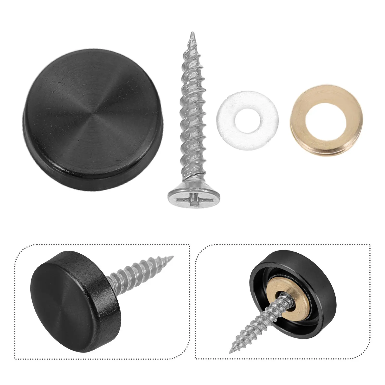

Набор из 10 винтов для зеркал с заглушками, из нержавеющей стали, декоративные, для скрытого крепления к стеклянной мебели, крепеж для шкафов, гардеробов, стен