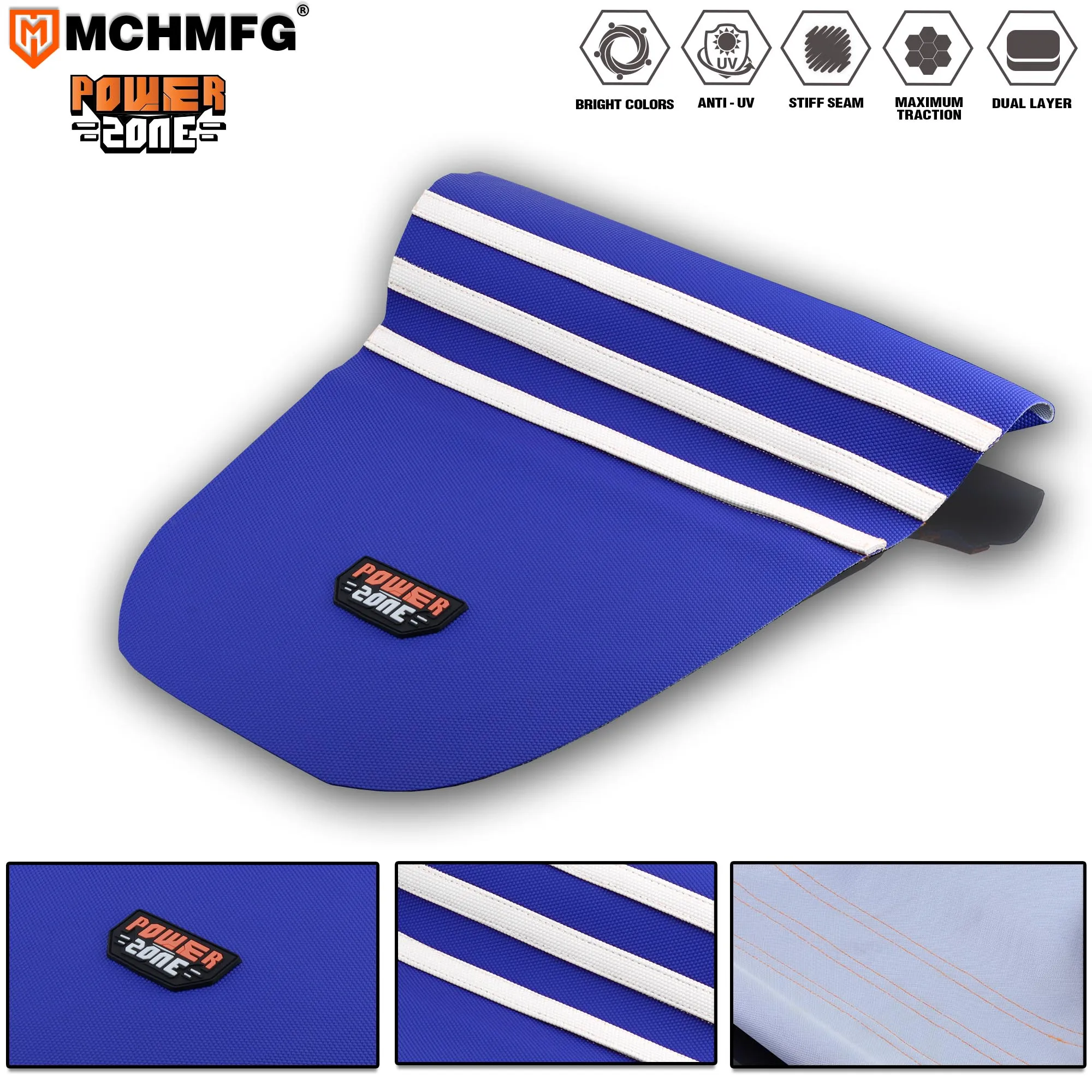 MCHMFG Rib Ribbed Gripper Seat Cover in Waterproof Set Protection Antislip Upset Apply to For SXF EXC KXF CRF YZF WR TC TE 001