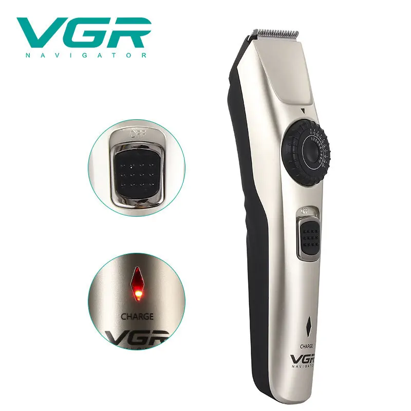 VGR Self-service Hair Clipper Men's Electric Clippers Rechargeable Hair Trimmer for Barber Beard Trimmer 1-20mm Haircut Machine