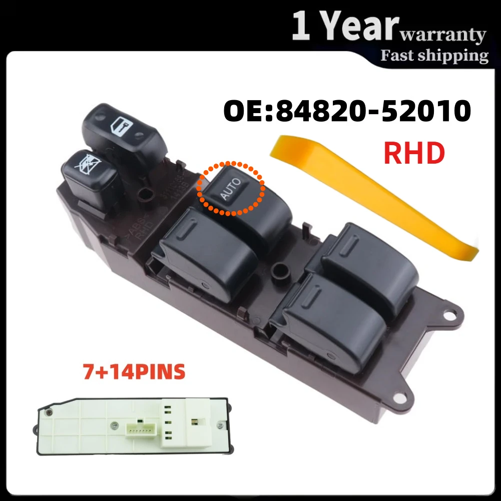 14Pins RHD Front Right Master Power Window Switch for Toyota Corolla AE110 Vitz Echo Yaris Platz Car Accessories 84820-52010