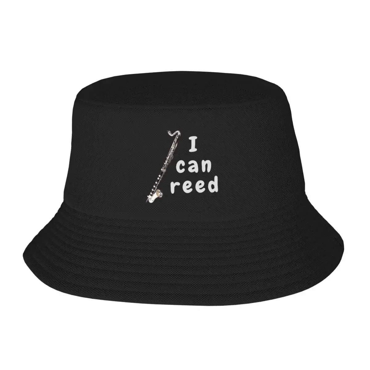 I Can Reed: Bass Clarinet Bucket Hat Ball Cap Snap Back Hat hiking hat Golf Women Men's