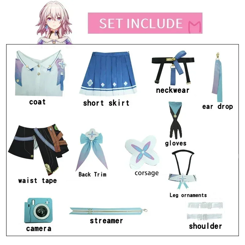 Disfraz de Cosplay del 7. de marzo, Honkai Star Rail, uniforme de carnaval, peluca, disfraces de Halloween de Anime, juego para hombres