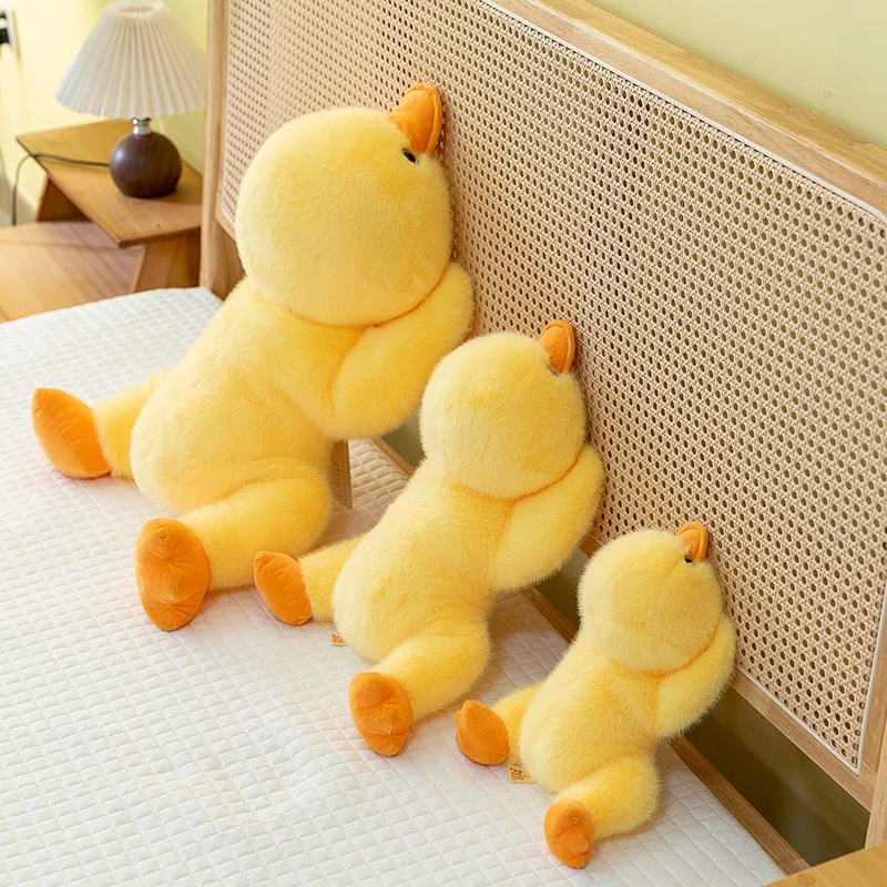 Fluffy Yellow Duck Hug Pillow Plush Toy, Soft Cute Cartoon Kawaii Stuffed Animal Doll For Kids Home Decor Birthday Gift