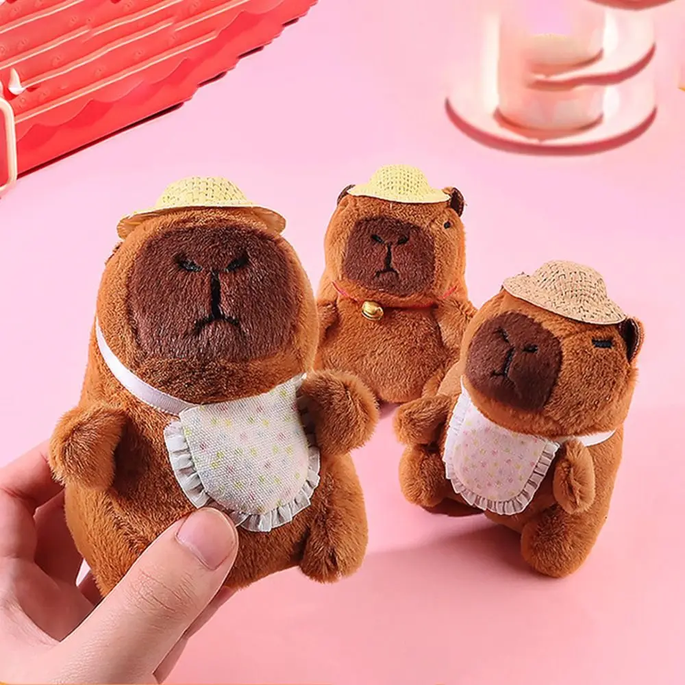 Creative Pastoral Style Capybara Keychain Plush Simulation Capybara Pendant Multicolor Capybara Doll