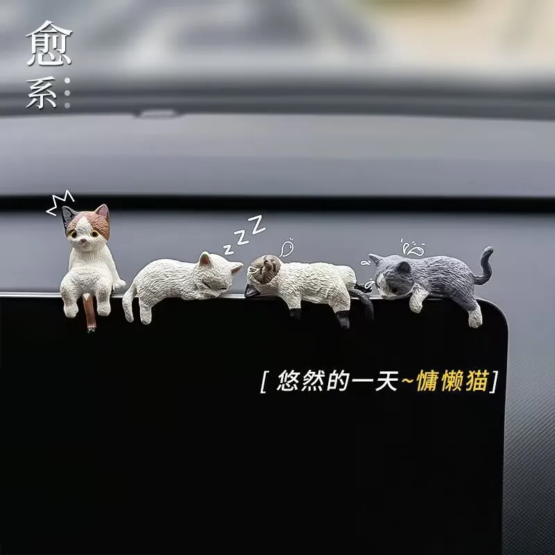 

Home Decoration Cute Desktop Gifts Cartoon Simulation Edge Hang Cat Car Center Console Ornaments Decoration Car Accessories