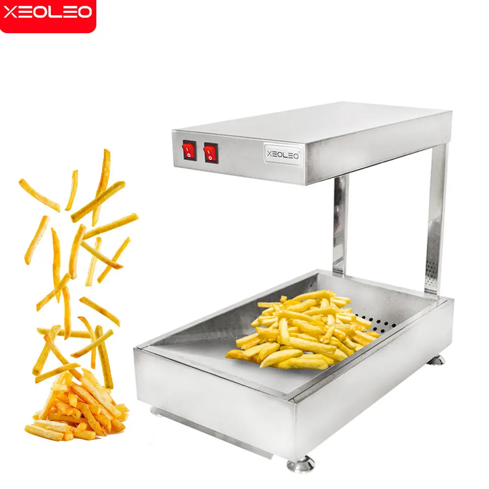 XEOLEO French Fries Warmer Churros Insulation Machine Stainless Steel Commercial Food Warmer Table Keep Warm Waffle/Cake/Donuts