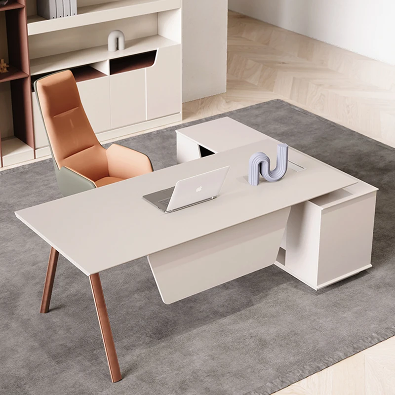 

Luxury Italian Table Storage Modern Nordic Standing Boss Desk Storage Executive Scrivanie Per Computer Office Furniture