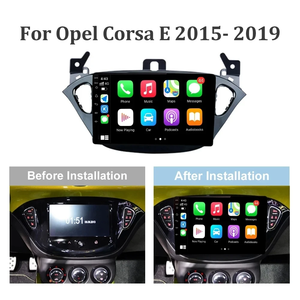 Android 14 Carplay Car Radio For Opel Corsa 2015 - 2019 or Adam 2013 -2016 Navigation GPS Multimedia Player WiFi+4G Stereo video