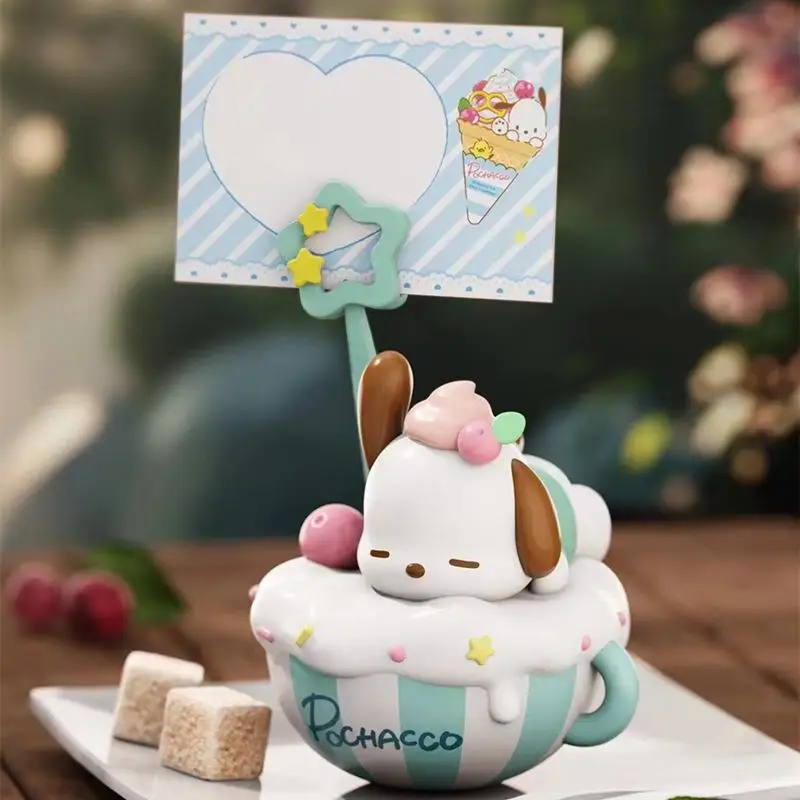 Hellokitty-modelo de pastel Kawaii, juguetes pequeños Kuromi, tarjeta de bendición de canela, adorno de escritorio de Pvc, coleccionables bonitos para niños, regalos