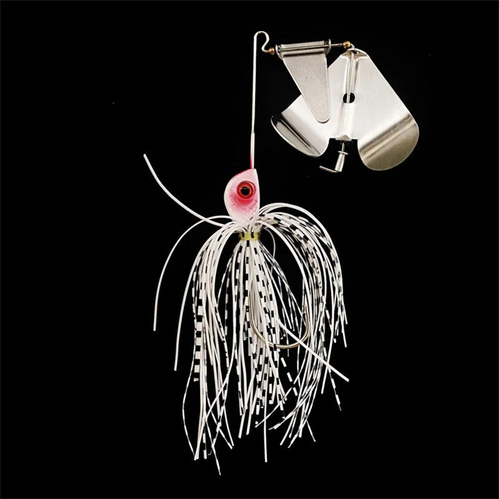 

15g Composite Spinner Bait Fishing Lure Chatterbait with Water Deflector Anti-Snag Tractor Lure Artificial Bait for Bass Pike
