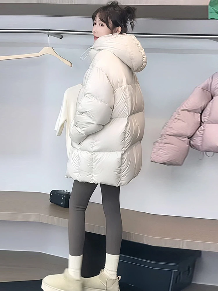 

2026 New Retro Faion High-End Cotton Jaet Women's Hooded Versatile Pure Color Design Trendy Top Korean Sle Loose Fit