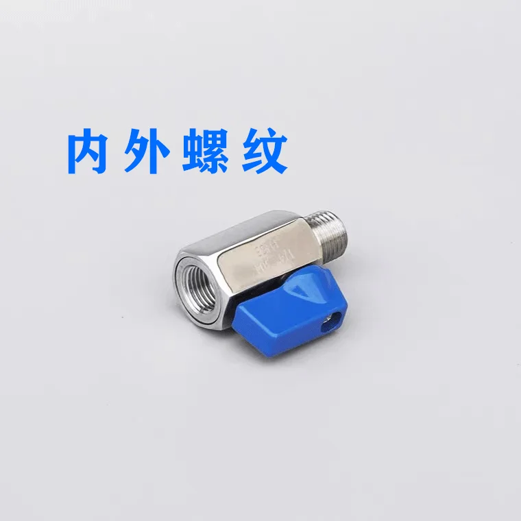 304-ステンレス鋼ミニボール食品グレード高圧ボールバルブ内側および外側ワイヤー六角ネジスイッチ