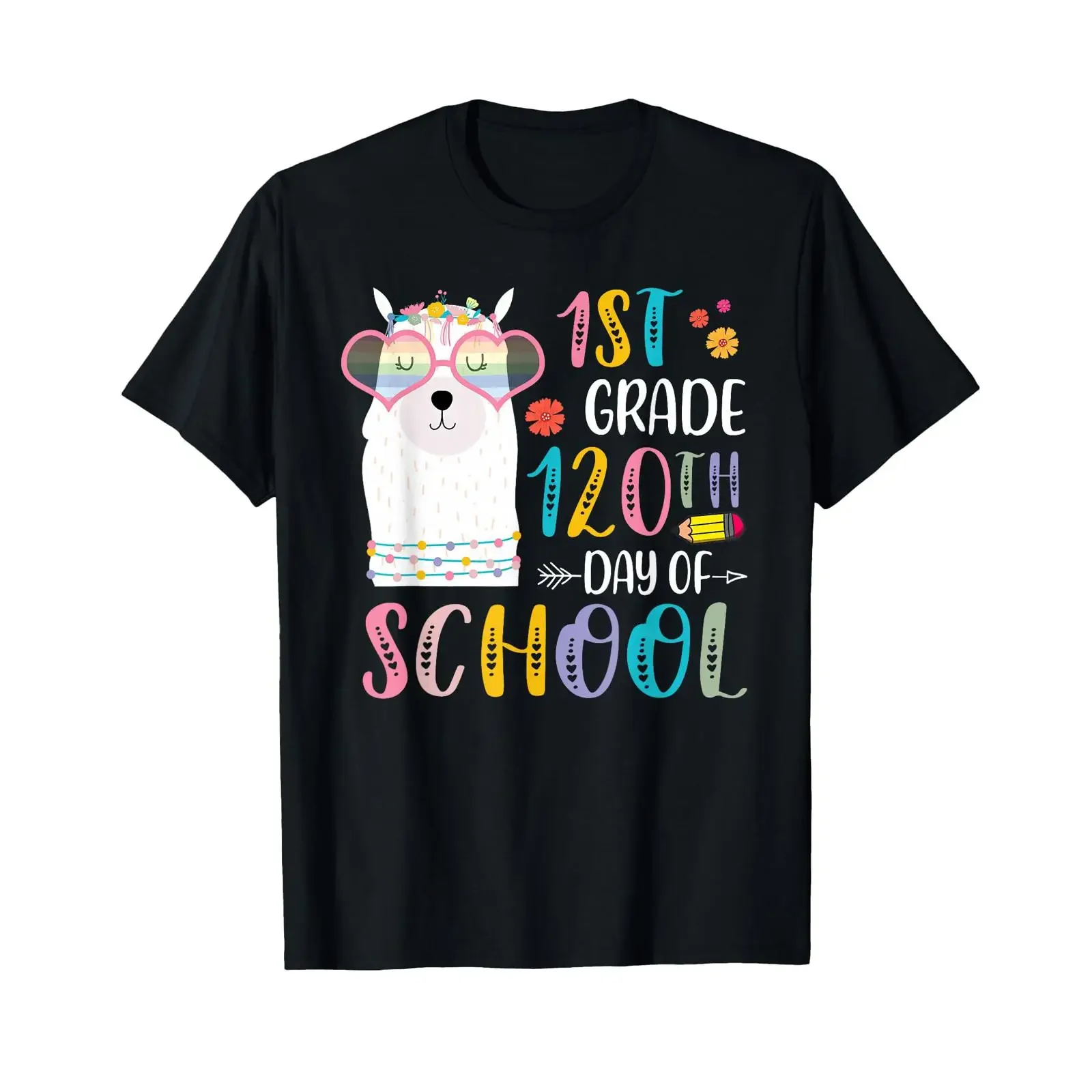 120th day of School No Prob Llama 120 Days 1st Grade T Shirt vintage Washed fashion Unisex Comfortable Soft Stylish Breathable