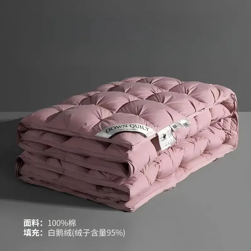 Household Wedding Goose Down Quilt Tight Woven Silent Fabric Comforters Cold-Resistant Thick Winter Duvet Cozy Fluffy Texture