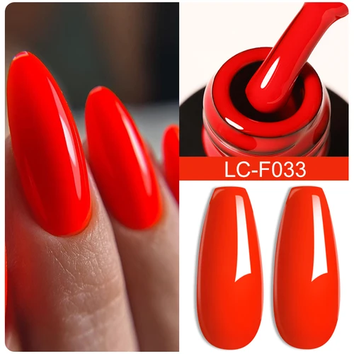 LILYCUTE-esmalte de uñas fluorescente, Color brillante, naranja, rojo, neón, serie de verano, barniz de Gel UV para manicura