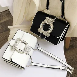 Luxury Sequined Diamond Shoulder Bag Chic Pearl Ladies' PU Leather Handbag White Crossbody Bag Handbags Women Bags Womens' Pouch