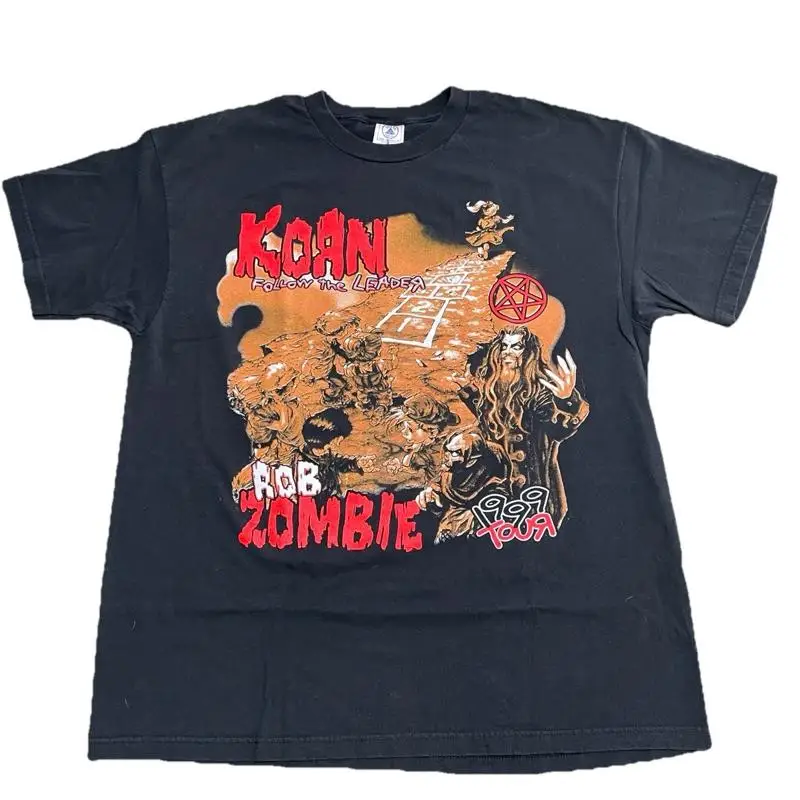 

Vintage 1999 Korn Rob Zombie Follow The Leader Tour Size Xl Y2K