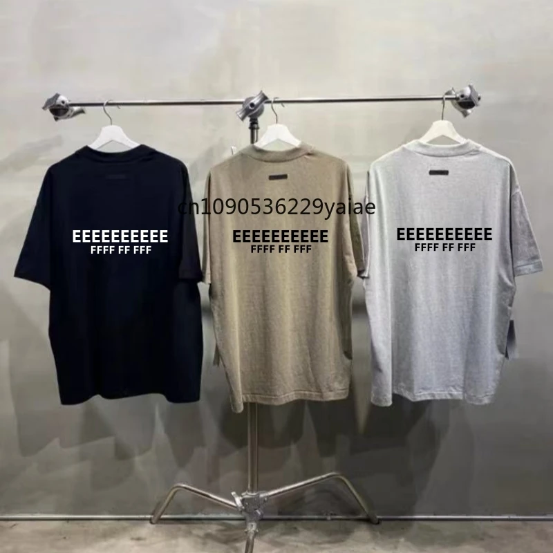 

25SS Classic Brand Couple Short Sleeve Luxury Design Front and Rear 3D Silicone Letter T-shirt High Street Loose Cotton Top Tees