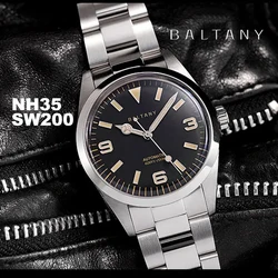 Baltany Watches S4035 Vintage Homage Stainless Steel Mechanical automatic wristwatch Enamel Sunburst Dial S204035