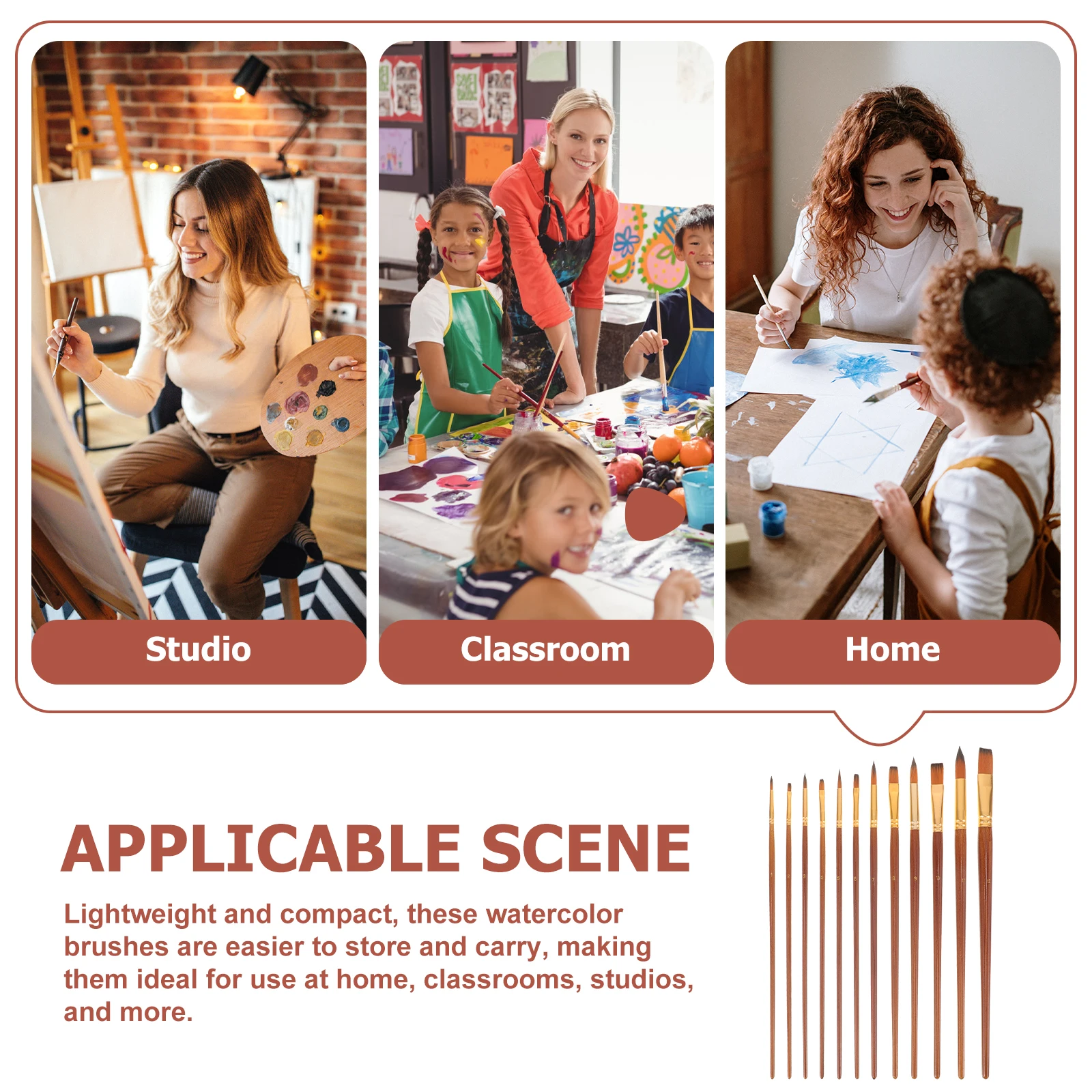 

12Pcs Professional Artist Paint Brushes Set for Students Beginners Acrylic Watercolor Gouache Art Supplies