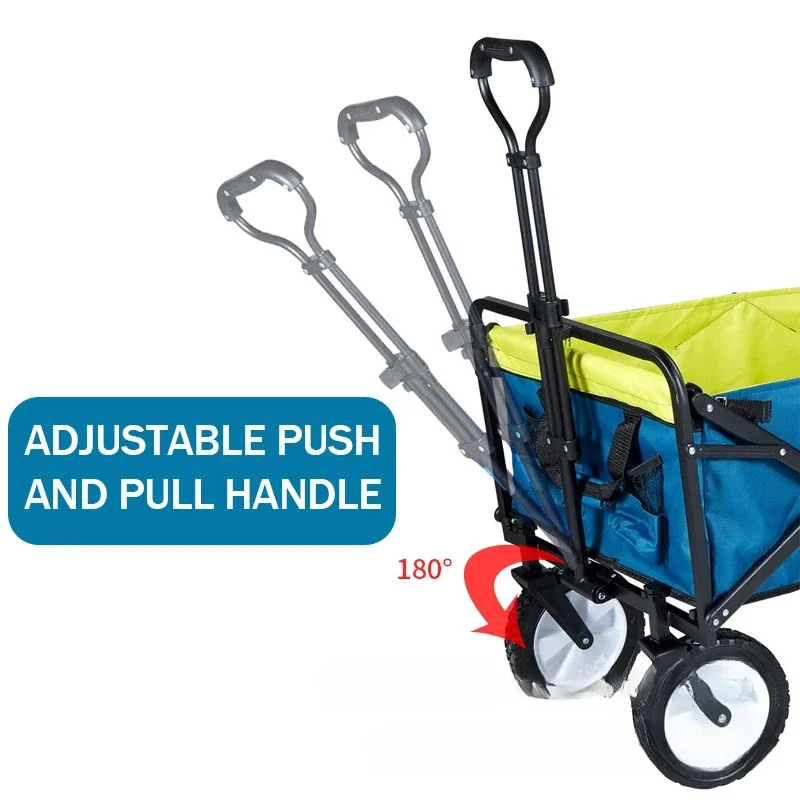 ​​​​​​​7-Inch Narrow Wheel Small Trolley Cart Outdoor Camping Home Shopping Portable Foldable Pull Rod Cargo Placement Off-road