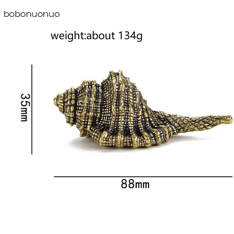 Big Solid Brass Sea Animal whelk Miniature Ornament Cute Ocean Lives Sculpture  Home Decoration Vintage Crafts