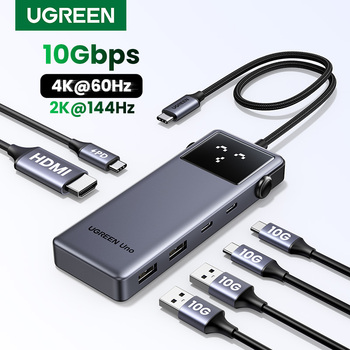 UGREEN Uno USB C HUB 6-in-1 4K60Hz PD100W 10Gbps USB3.2 Splitter Adapter for Laptop Macbook Pro Air USB Expander Docking Station UGREEN Uno USB C HUB 6-in-1 4K60Hz PD100W 10Gbps USB3.2 Splitter Adapter for Laptop Macbook Pro Air USB Expander Docking Station