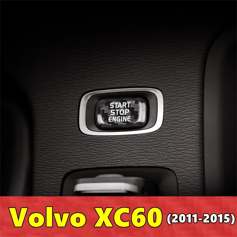 For Volvo XC60 Car Engine Start Stop Button Cover Real Carbon Fiber Sticker 2011 2012 2013 2014 2015