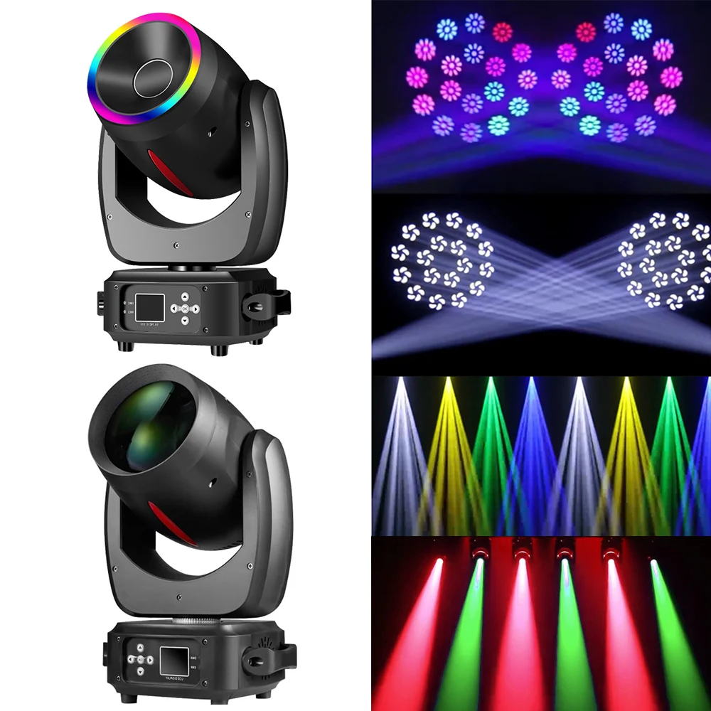 180W LED Moving Head DJ Lights Mini Beam Stage Lights DMX521 Remote Control RGBW Stage lighting for Wedding DJ Party Concert