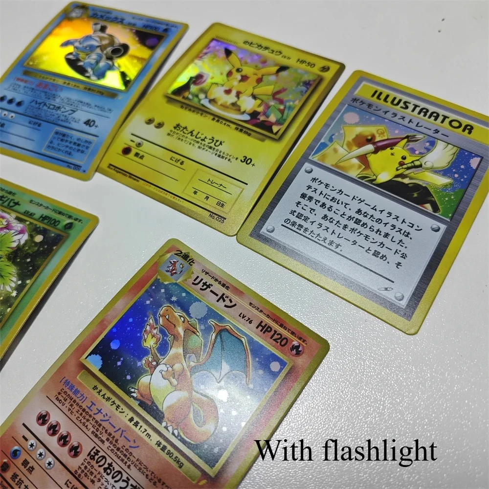 Набор из 5 старых версий карт PTCG с изображением Чаризарда, DIY TCG-карты, игрушки-прокси, классическая аниме-игра, подарок для коллекционеров
