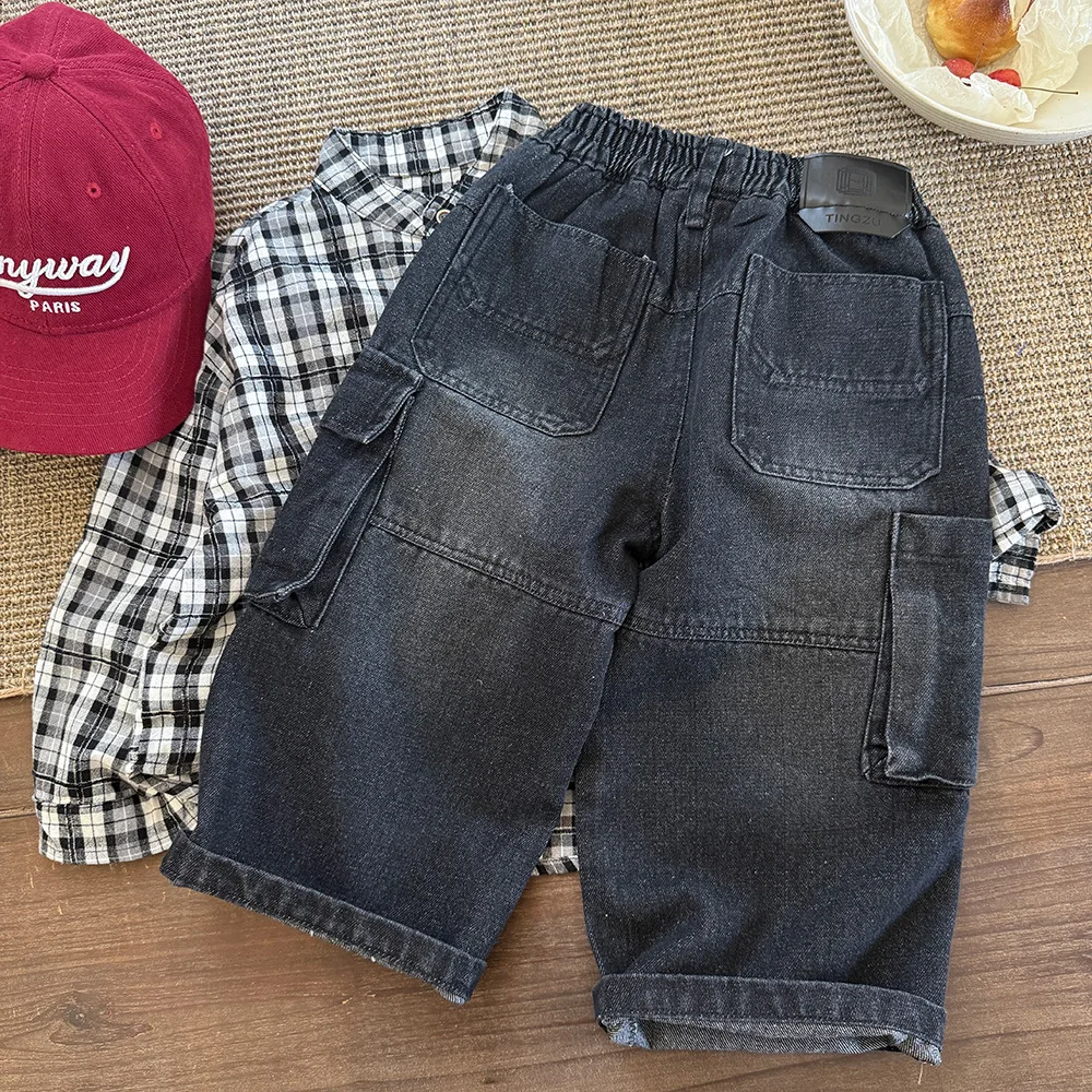 سراويل الأطفال للربيع والخريف سراويل العمل الكورية الرجعية كاجوال يومية متعددة الاستخدامات ملابس عصرية وأنيقة