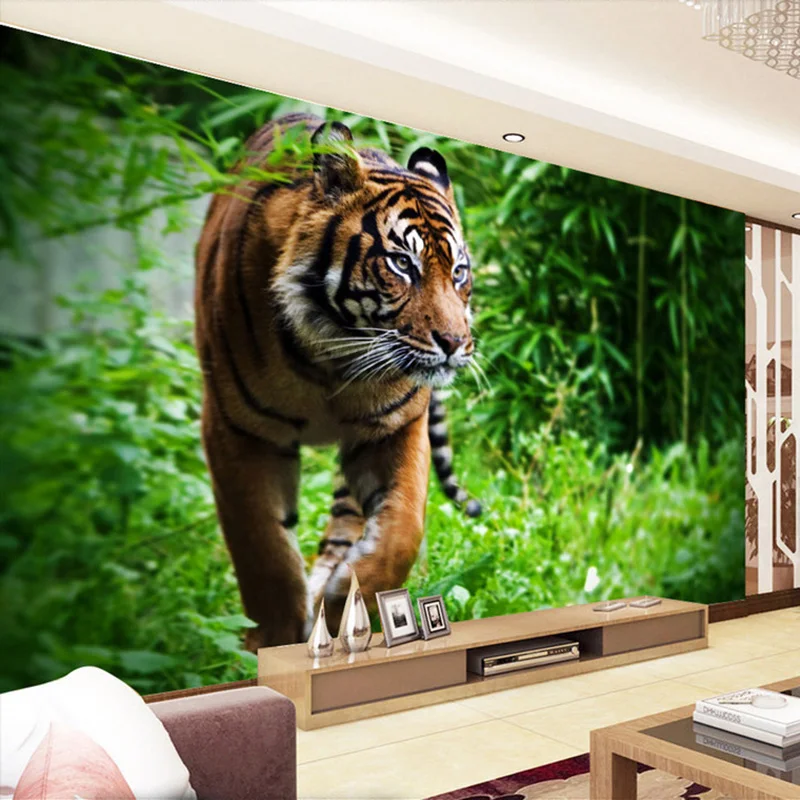 3D Tiger Custom Photo Wallpaper Large Wall Mural for Living Room TV Background Bedroom Painting Modern Home Decor Wall Papers
