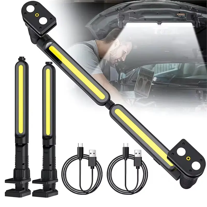 THIVN-Rechargeable LED Work Light Set With Magnetic Base 3 Modes For Garage And Workshop