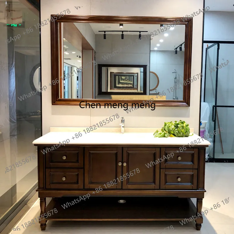 

Bathroom cabinet combination toilet washstand floor type, solid wood bathroom cabinet