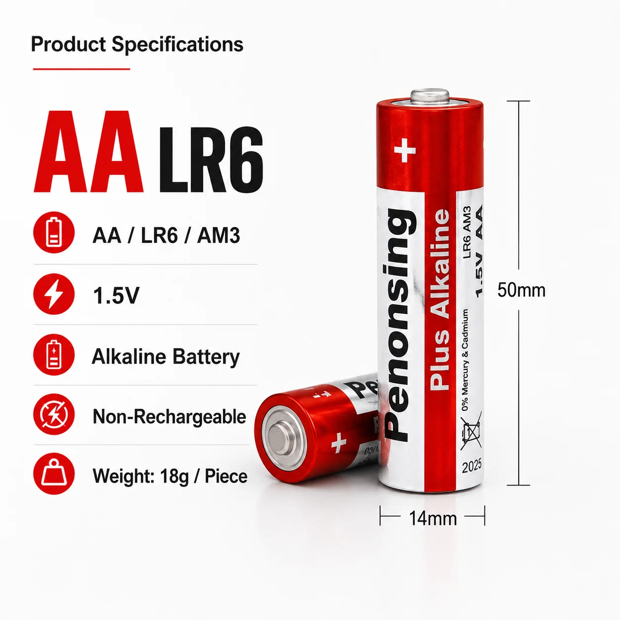 AA LR6 1.5V Alkaline Batteries Non Rechargeable AA Battery for Toys Remote Control Mouse Flashlight Clock Scale Flashlight