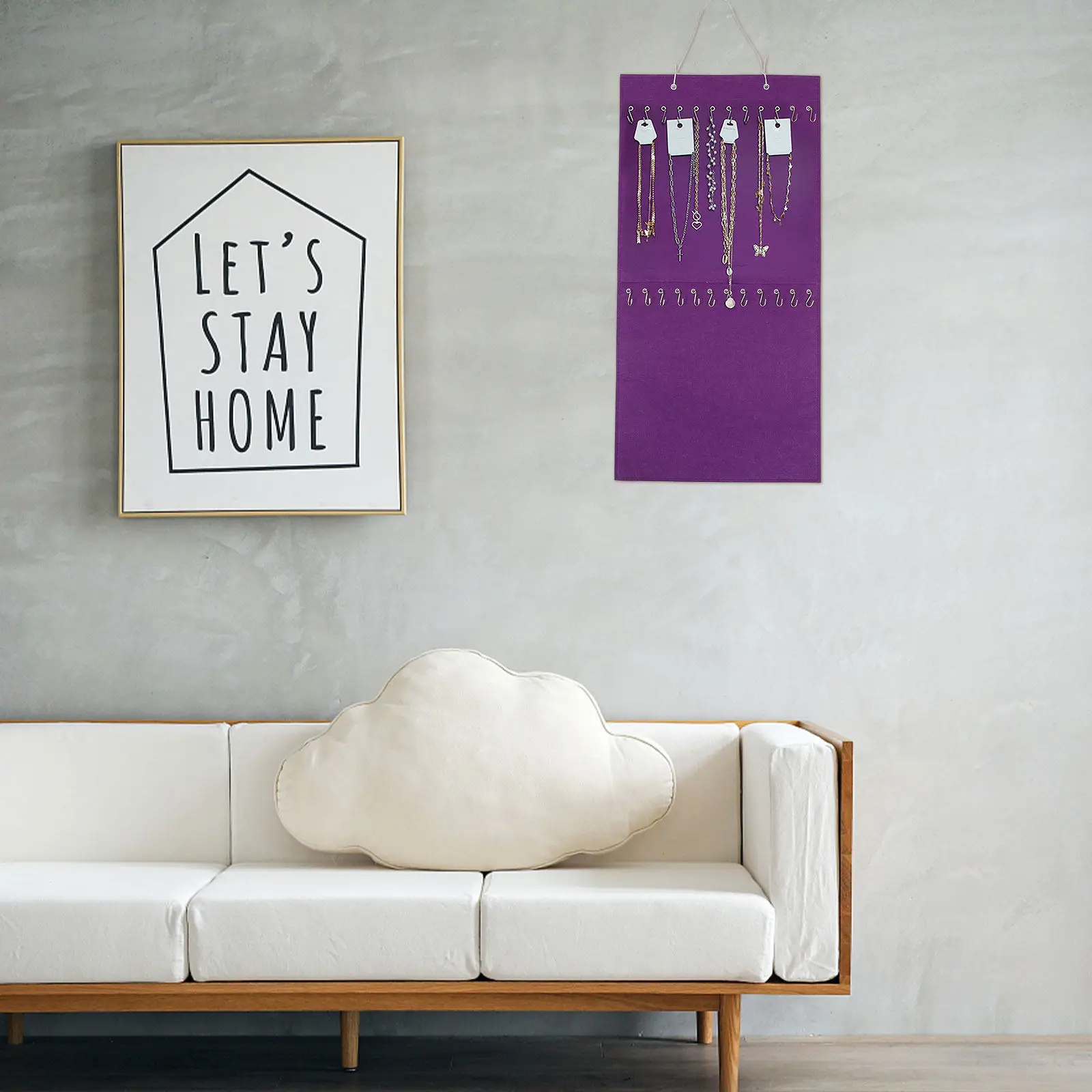 

Набор из 1-го органайзера для хранения украшений из высококачественного войлока, подвесной на дверь, для крупных и мелких предметов, сумка для хранения, товары для дома