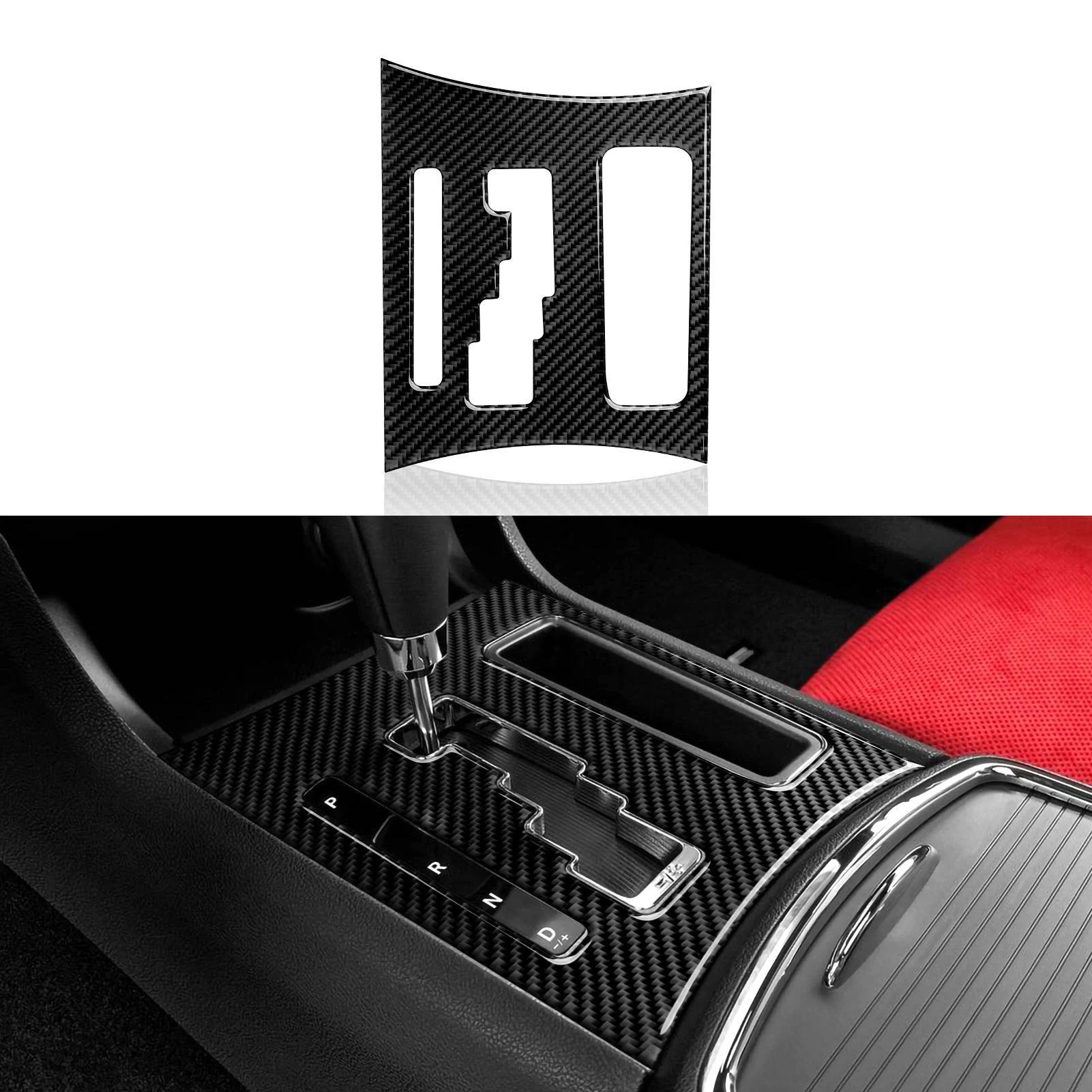 For Dodge Charger (2011-2023) Car Center Console Gear Shift Panel Soft Carbon Fiber Interior Sticker Trim Accessories Set Kit