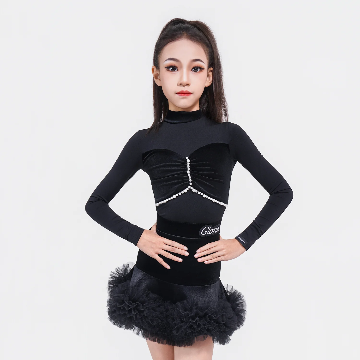 

Зимнее профессиональное платье для бальных танцев для девочек, детский костюм для выступлений в латинских танцах чача, детская танцевальная одежда XS10659