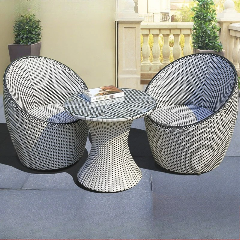 

Outdoor rattan tables and chairs three-five-piece set, leisure rattan combination, outdoor courtyard, balcony, coffee table