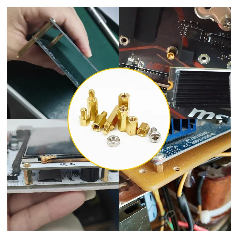 Männlich-Weiblich Sechskant-Messing-Abstandshalter-Set M2 M2.5 M3 M4 Messing-Rundabstandshalter mit 304 Schraube und Sechskantmutter PCB Motherboard Abstandshalter – Detail 3