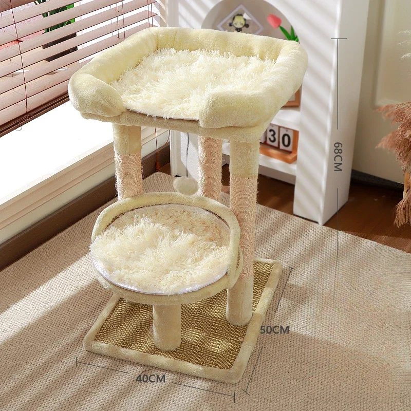 American Wooden Cat Climbing Frame Designers Nordic Luxury Cat Scratching Post Sisal Rope Playground for Cat Furniture 고량이 FYCT